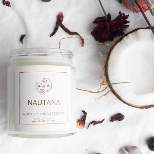 Nautana Acai berry hibiscus coconut soy candle